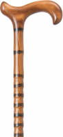 Classic Canes Houten Wandelstok - Beukenhout - Bruin - Met ringen - Derby handvat - Voor heren en dames - Lengte 92 cm