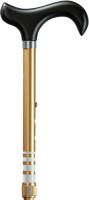 Gastrock Wandelstok Verstelbaar - Champagne - Ringel - Aluminium - Derby handvat - Lengte 85 - 95 cm