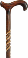Classic Canes Houten Wandelstok - Beukenhout - Bruin - Spiraal - Schaduw - Voor heren en dames - Lengte 92 cm
