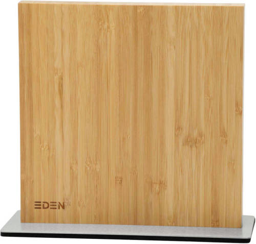 Eden Magnetic Knife Block EQB103 Magnetisch Messenblok, Bamboehout, Stalen Basis, 23 x 25 cm
