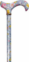 Classic Canes Verstelbare Wandelstok - Tea Party - Lavendel - Bloemen - Aluminium - Derby handvat - Lengte 77 - 100 cm