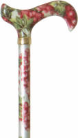 Classic Canes Verstelbare Wandelstok - Tea Party - Rood - Druiven - Aluminium - Derby handvat - Lengte 77 - 100 cm