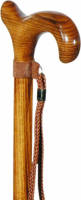 Classic Canes Houten Wandelstok - Beukenhout - Bruin - geschroeid - Met polsbandje - Voor heren en dames - Lengte 92 cm