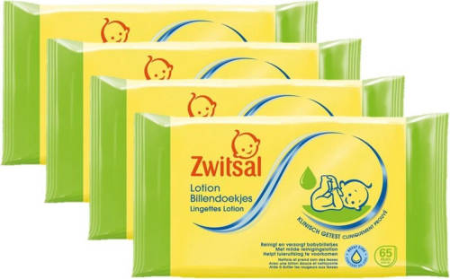 Zwitsal Lotion - 260 Billendoekjes / Babydoekjes (4x65 stuks)