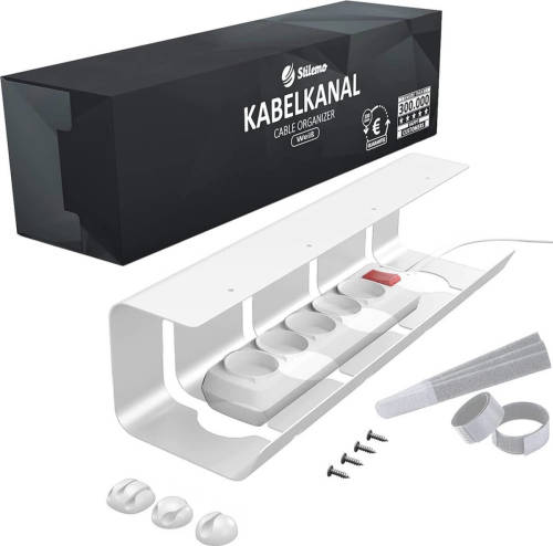 Stilemo Kabelgoot Bureau - Cable Management - Kabelhouder 43 CM - Kabel Organiser 5 KG Draagkracht - Wit