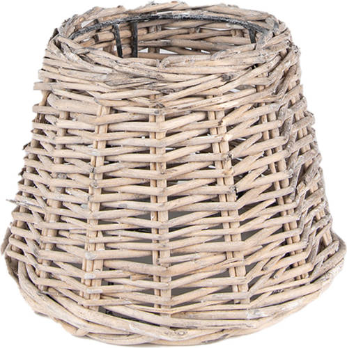 Clayre & Eef Lampenkap Ø 20x15 cm Bruin Rotan Rieten Lampenkap Bruin Rieten Lampenkap