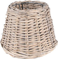 Clayre & Eef Lampenkap Ø 20x15 cm Bruin Rotan Rieten Lampenkap Bruin Rieten Lampenkap