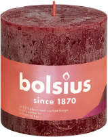 Bolsius Stompkaars Velvet Red Ø100 mm - Hoogte 10 cm - Donkerrood - 62 branduren