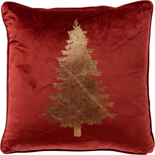 Dutch Decor TREE - Sierkussen 45x45 cm - Kerst - Biking red - rood