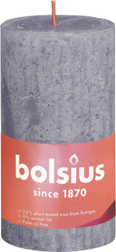 Bolsius Stompkaars Frosted Lavender Ø68 mm - Hoogte 13 cm - Grijs/Lavendel - 60 branduren