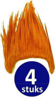 Made in Holland Oranje Pruik 4 stuks Oranje Feestpruik ""Punk"" Feestartikelen Oranje Hoofddeksel Feestkleding EK/WK Voetbal