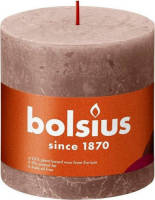 Bolsius Stompkaars Misty Pink Ø68 mm - Hoogte 8 cm - Roze/Grijs - 35 branduren