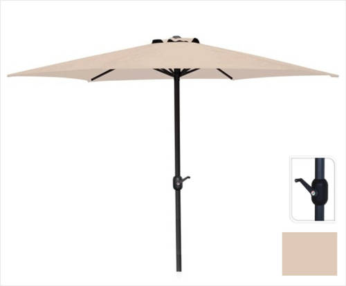 Pro Garden Parasol Creme Ø300 cm voor Tuin en Terras met handig opdraaisysteem