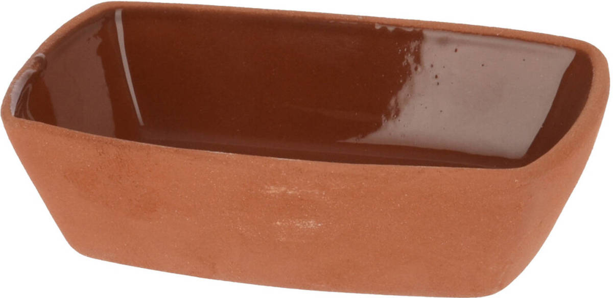 Excellent Houseware Tapasschaaltje/serveerschaaltje- Terracotta - 170 ml - 13 x 9 x 3,5 cm - Serveerschalen
