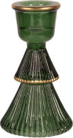 Clayre & Eef Kandelaar Ø 6x10 cm Groen Glas Groen