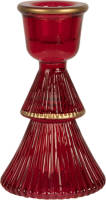 Clayre & Eef Kandelaar Ø 6x10 cm Rood Glas Rood