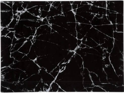 Secret de Gourmet Snijplank rechthoek zwart met marmer print 40 x 30 cm van glas - Snijplanken