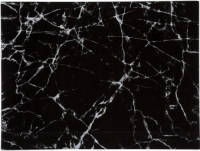 Secret de Gourmet Snijplank rechthoek zwart met marmer print 40 x 30 cm van glas - Snijplanken