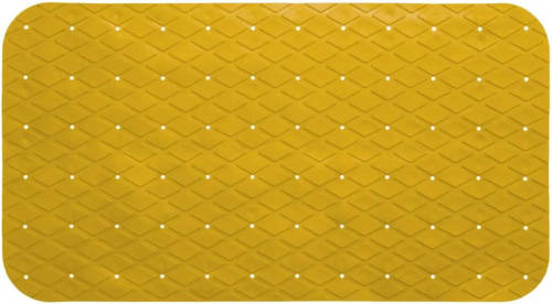 5five Anti-slip badkamer douche/bad mat geel 70 x 35 cm rechthoekig - Badmatjes