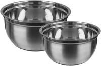 Secret de Gourmet Set 2x stuks beslagkommen/mengkommen RVS 4,5L/1L met antislip - Mengkommen