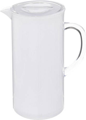 5five Sapkan/schenkkan karaf met deksel 1950 ml transparant wit - Schenkkannen