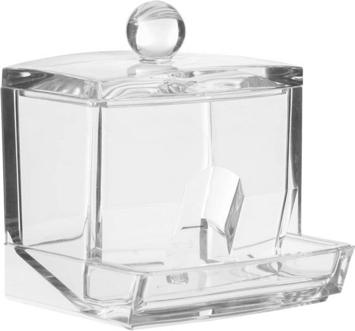 5five Wattenstaafjes houder/box/dispenser - 9,5 x 10 cm - kunststof - Opbergbox