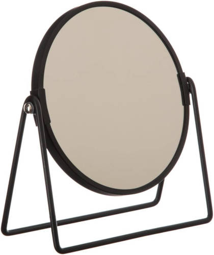 5five Dubbele make-up spiegel/scheerspiegel op voet 19 x 8 x 21 cm zwart - Make-up spiegeltjes