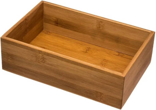 Secret de Gourmet Bestekbak/keuken organizer 1-vaks Tidy Smart bamboe 23 x 15 x 7 cm - Bestekbakken