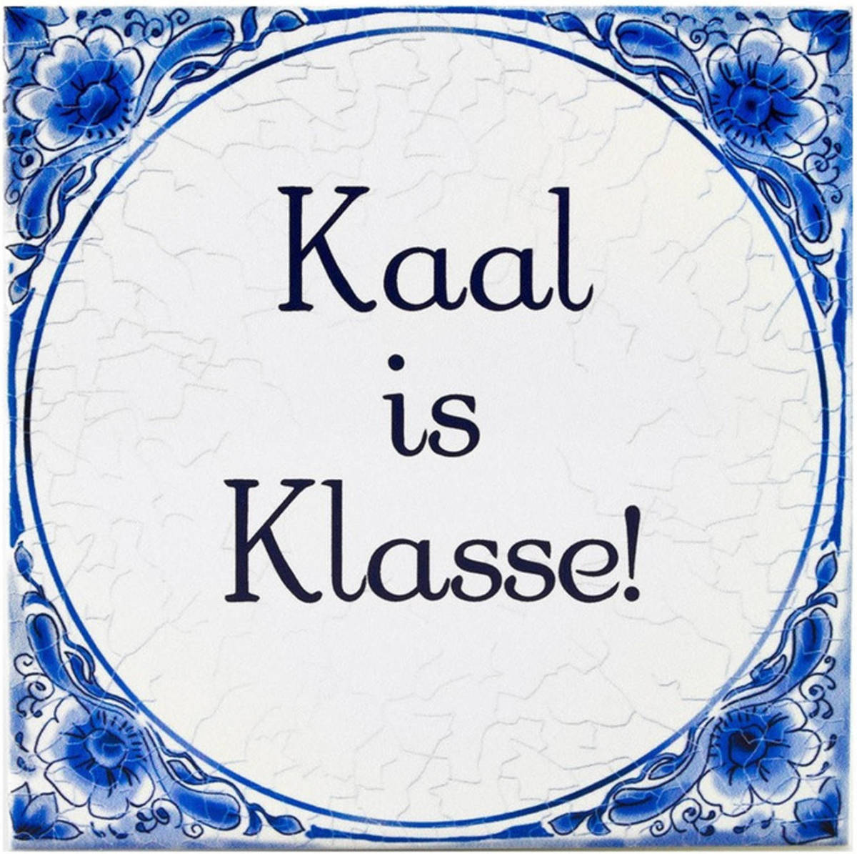 Paperdream Delfts blauwe teksttegel kaal - Fopartikelen