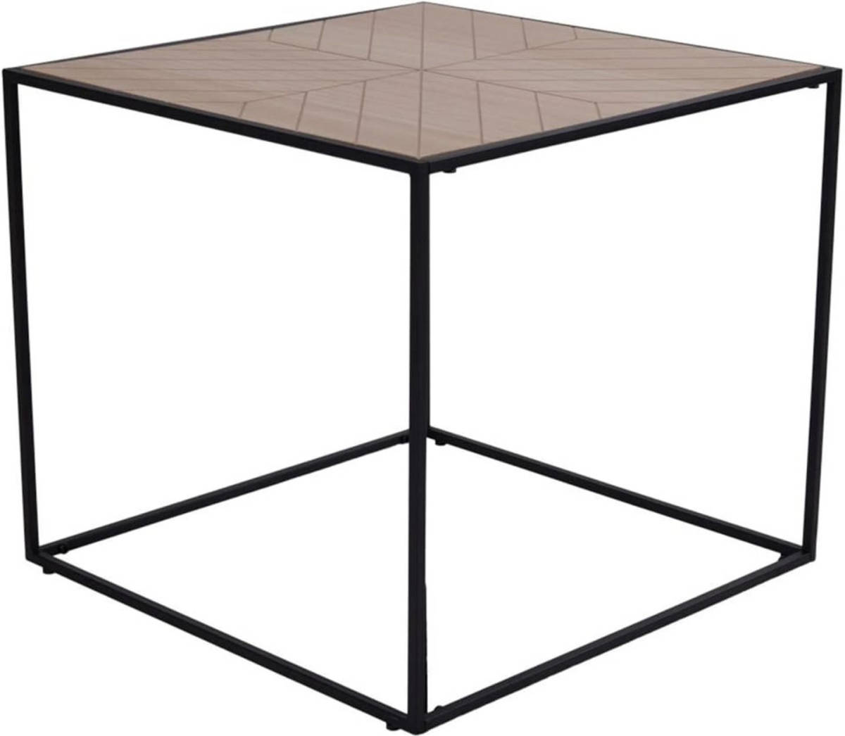 House Nordic bijzettafel Johanna 50 cm vierkant zwart en naturel