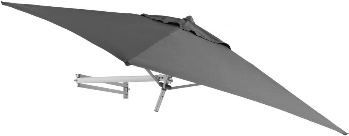 Acaza EASYSOL Muurparasol Vierkant - 200x200cm - Grijs - Parasol met muurbevestiging