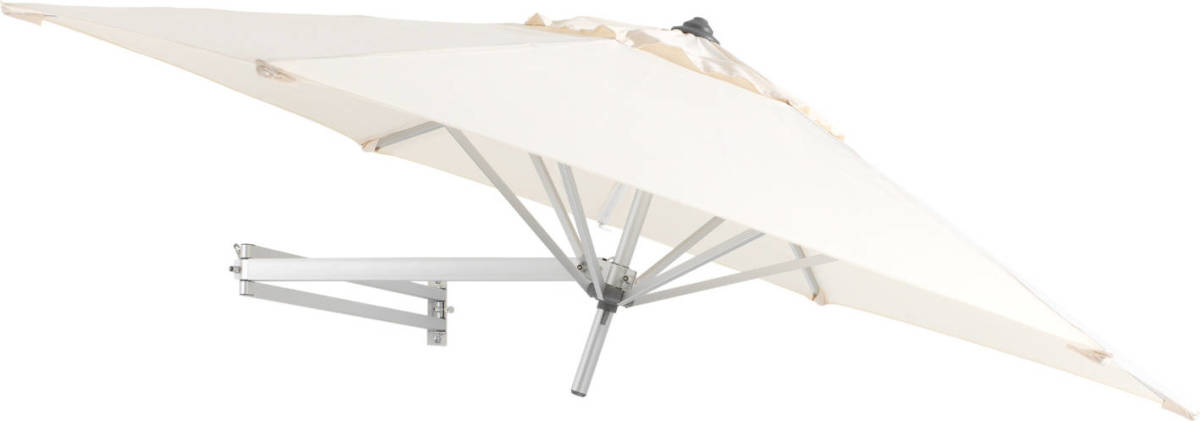 Acaza Easysol Muurparasol - Hexagonaal / Rond - Parasol voor Muur of Wand - 250 cm diameter - Ecru / Gebroken wit