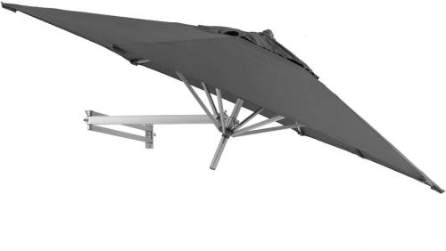 Acaza Easysol Muurparasol - Hexagonaal / Rond - Parasol voor Muur of Wand - 250 cm diameter - Grijs