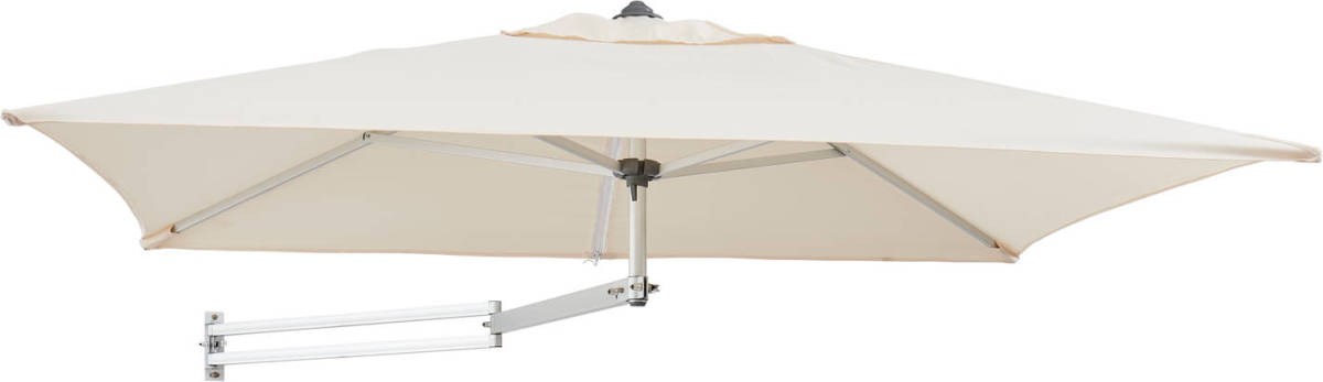 Acaza Easysol Rechthoekige Muurparasol - 200 x 140 cm - Parasol voor Muur of Wand - Ecru / Gebroken wit