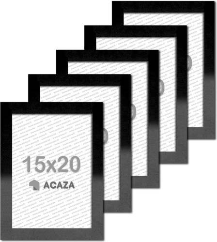 Acaza Fotokader - Fotolijst - Set van 5- 15x20cm - MDF hout- Zwart