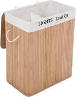 Acaza Wasmand - 2 vakken van elk 50 liter - 52x63x32 cm - bamboe