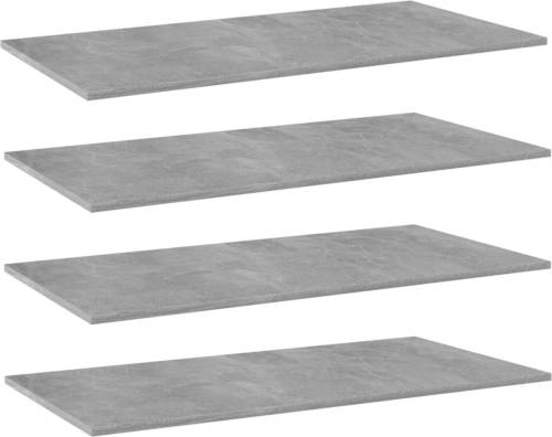 VidaXL Wandschappen 4 st 100x50x1,5 cm spaanplaat betongrijs