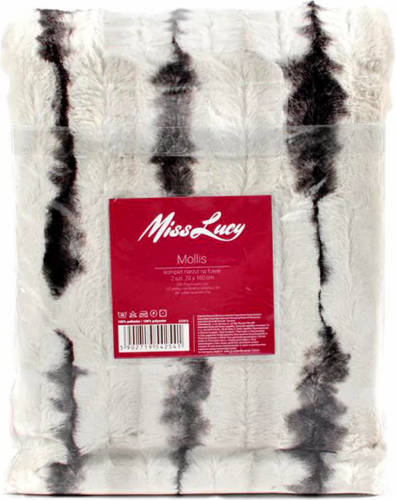 Miss Lucy stoel plaid/deken set van 2 stuks ''Mollis'' 70 x 160 cm wit