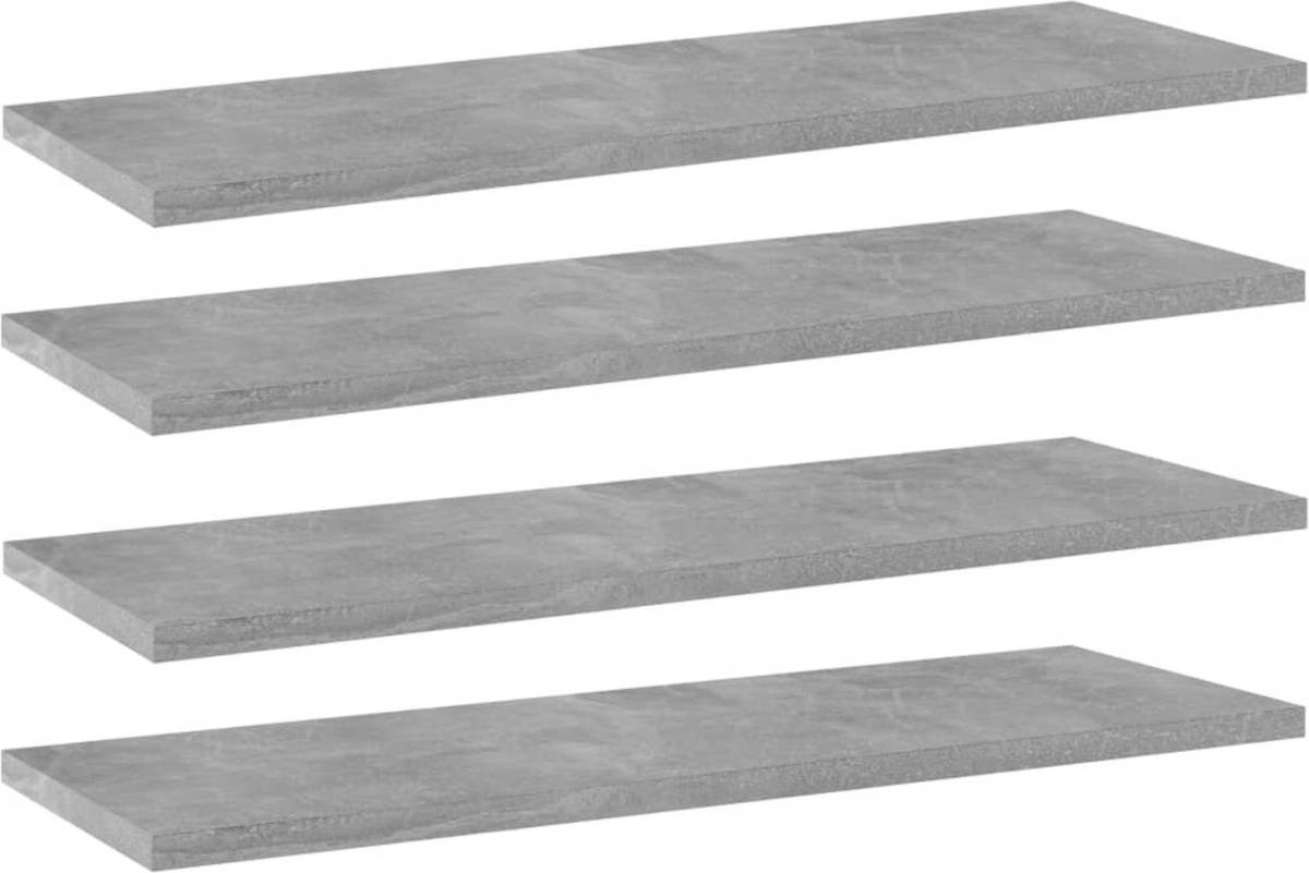 VidaXL Wandschappen 4 st 60x20x1,5 cm spaanplaat betongrijs
