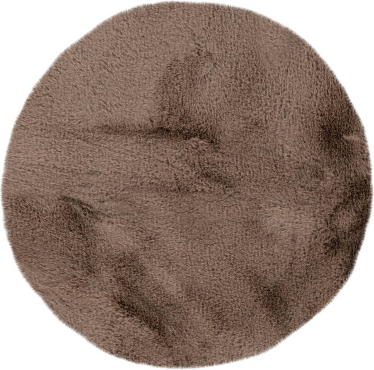 Kayoom  - Hoogpolig Badkamer Tapijt - Wasbaar - DonkerBeige - Rond - 100cm - Antislip - Douchemat - Badmat - WC mat