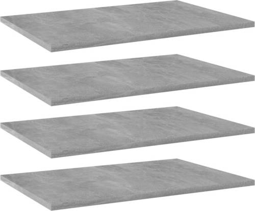 VidaXL Wandschappen 4 st 60x40x1,5 cm spaanplaat betongrijs