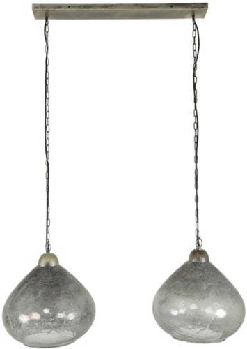 Dimehouse Hanglamp industrieel Bellamy 2-lichts oud zilver