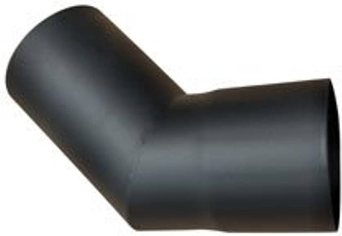 Bonfeu Bocht 45° Zwart - L 10 x B 15 x H 20 cm (Ø10 cm) - Staal - Zwart