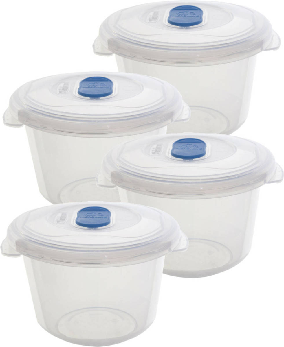 Whitefurze Vershoudbakje - 4x - magnetron/vriezer - kunststof - 500 ml - Vershoudbakjes