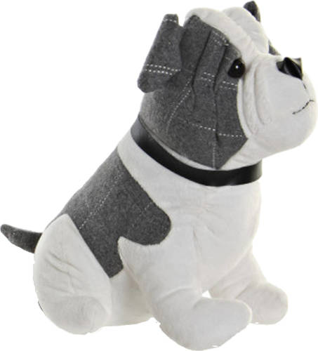 Items Deurstopper - 1 kilo gewicht - Hond Franse Bulldog - grijs/wit - 29 x 26 cm - Deurstoppers