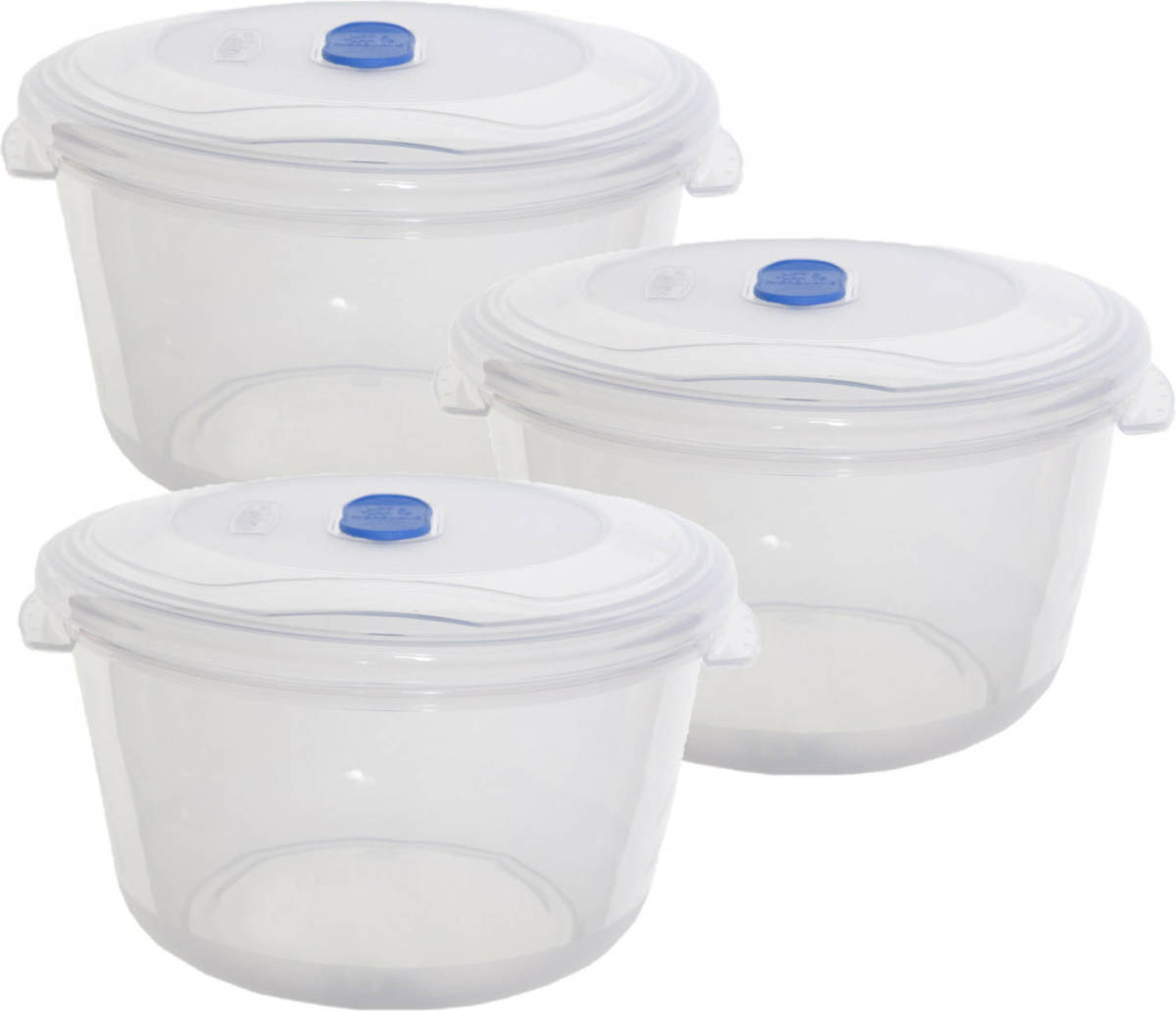Whitefurze Vershoudbakje - 3x - magnetron/vriezer - kunststof - 1,22 L - Vershoudbakjes