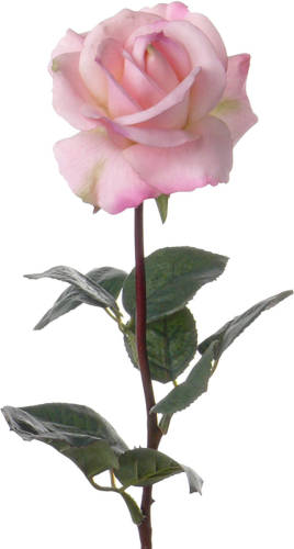 Top Art Kunstbloem roos Caroline - roze - 70 cm - zijde - kunststof steel - decoratie bloemen - Kunstbloemen