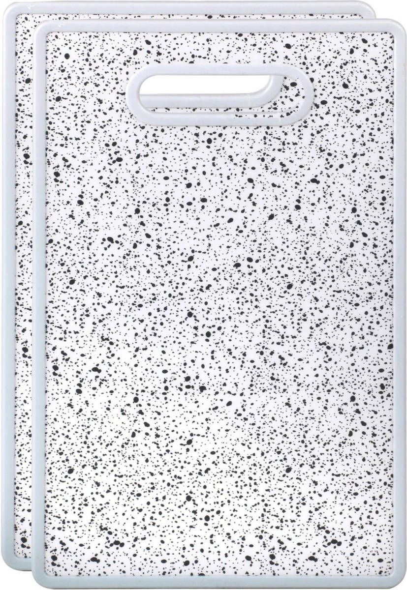 Urban Living keuken Snijplank - 2x - marmer look - wit - kunststof - 25 x 16 cm - Snijplanken