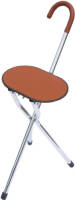 Classic Canes Wandelstok met zitje - Bruin - Leer - Driepoot - Zithoogte 50 cm - Loophoogte 89 cm
