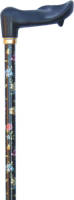 Classic Canes Verstelbare wandelstok - Zwart - Bloemen - Rechtshandig - Ergonomisch handvat - Lengte 75 - 99 cm